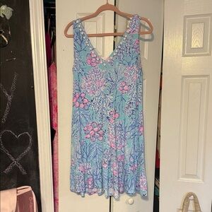 Lilly Pulitzer Blue and Pink Floral Dress